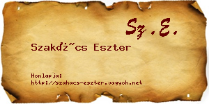 Szakács Eszter névjegykártya